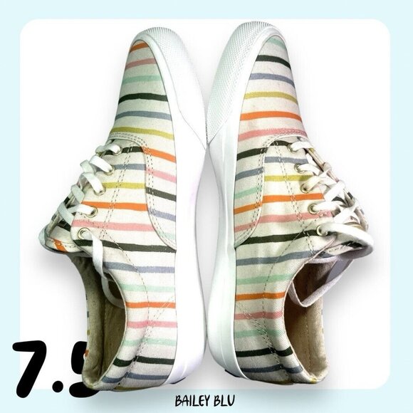 Keds Color Striped Sneaker Rifle Paper 7.5 Multicolor Rainbow - Picture 4 of 9